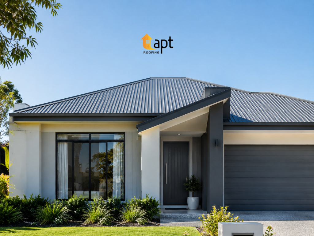 Modern Australian residential home with a charcoal metal roof and clean rooflines. roofing sydneyroofer in sydney, roofers sydney, residential roofing sydney, roofing contractors sydney, roofing repairs sydney, roof repairs service in sydney, roof maintenance in sydney