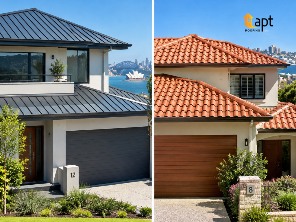 Traditional Australian brick home with terracotta roof tiles and a pitched roof design.